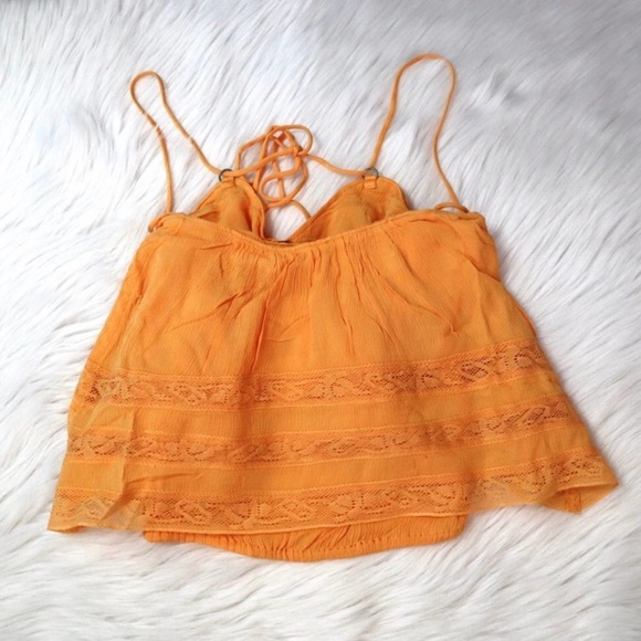 NWT Free People Orange Boho Lace Tank - Picture 4 of 11